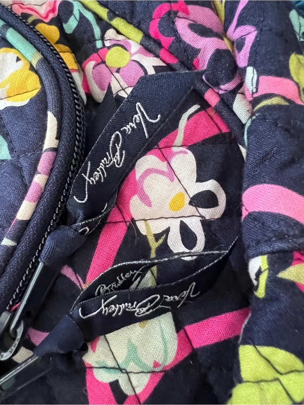 Vera Bradley Floral Quilted Navy Backpack -Ribbons